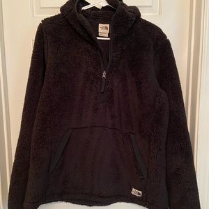 North Face Black Teddy 1/4 Hoodie Jacket